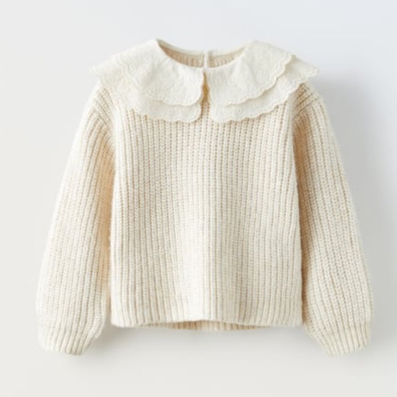 Zara Embroidered Collar Sweater - Picture 1 of 4
